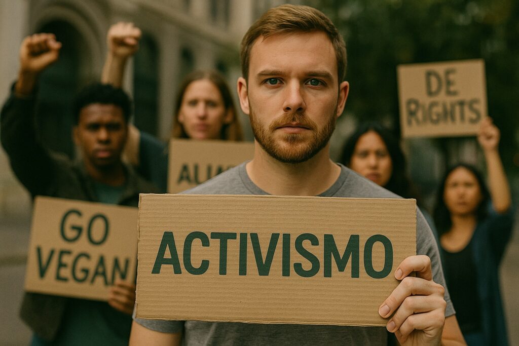 El activismo vegano es la participación activa en campañas o acciones para promover cambios sociales o políticos. En el contexto vegano, implica la defensa de los derechos de los animales y la promoción del veganismo.